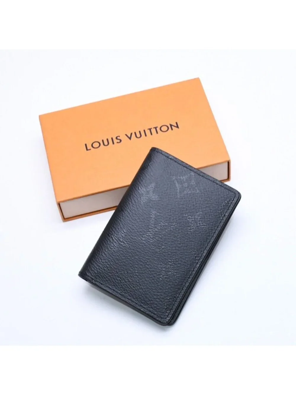 Louis Vuitton Pocket Organizer Monogram Mid Card Case Mini Wallet Black